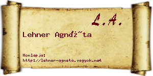Lehner Agnéta névjegykártya